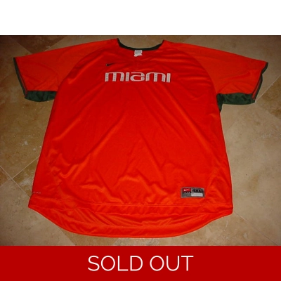 Nike Miami Hurricanes ACC Henley Baseball Shirt Orange 4XL